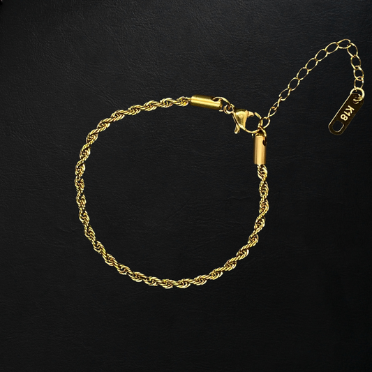 Twisted Chain Bracelet | Gold Plated Stainless Steel